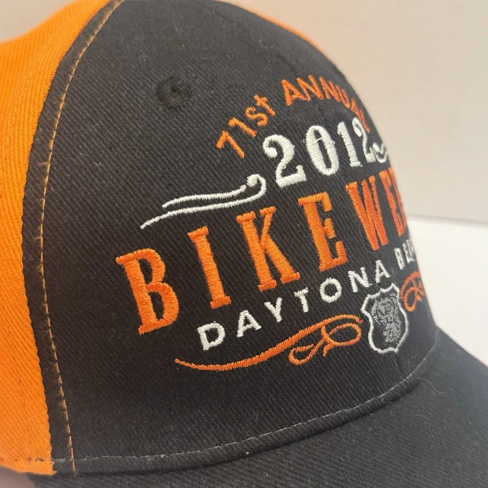 71st Annual Bike Week Daytona Beach 2012 Men Brown Orange Adj‎ Strapback Cap Hat